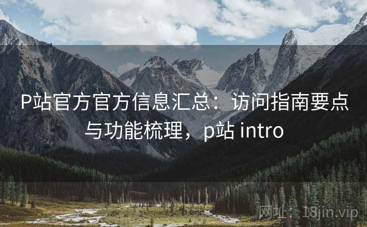 P站官方官方信息汇总：访问指南要点与功能梳理，p站 intro