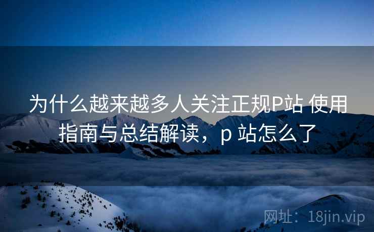 为什么越来越多人关注正规P站 使用指南与总结解读，p 站怎么了