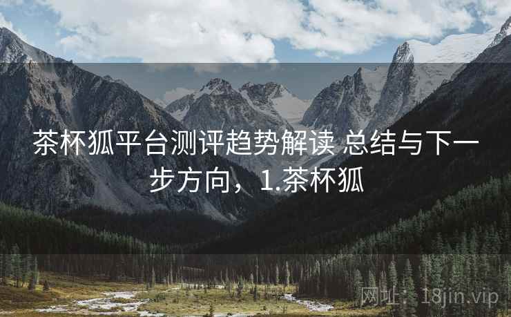 茶杯狐平台测评趋势解读 总结与下一步方向，1.茶杯狐